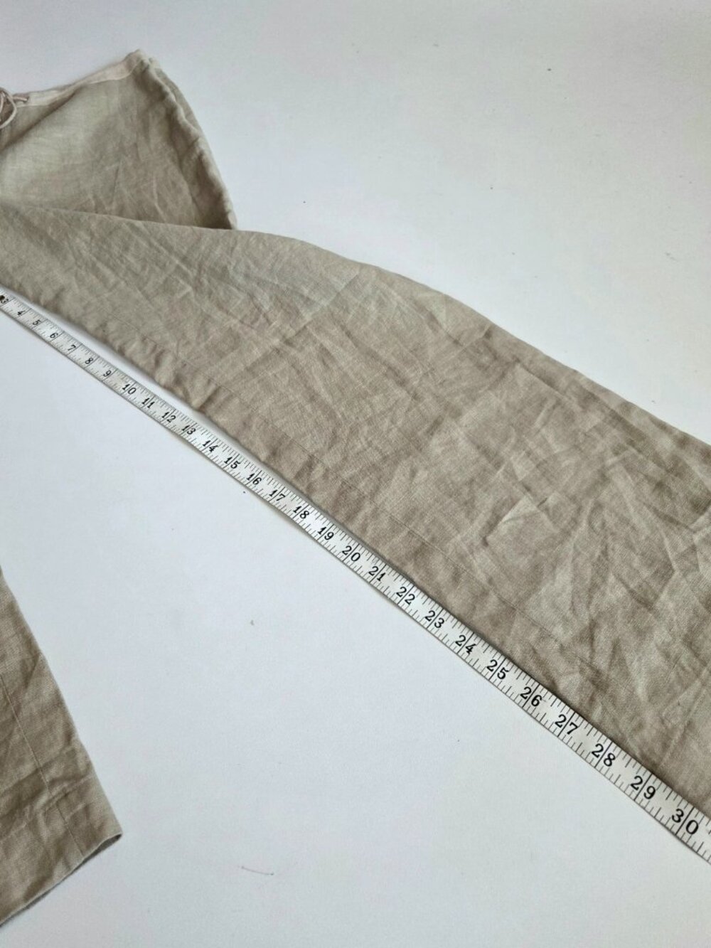 Classic Drawstring Linen Pants - Cream - Picture 9 of 9